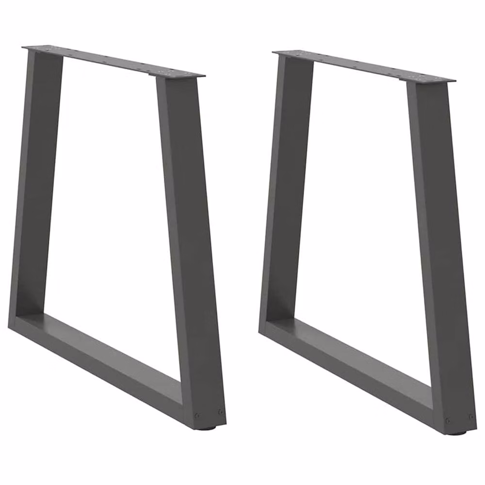 Berkfield Home Modern V-Shape Dining Table Legs, 2 Pieces, Anthracite, H: 70 x 72-73.3 cm – 2