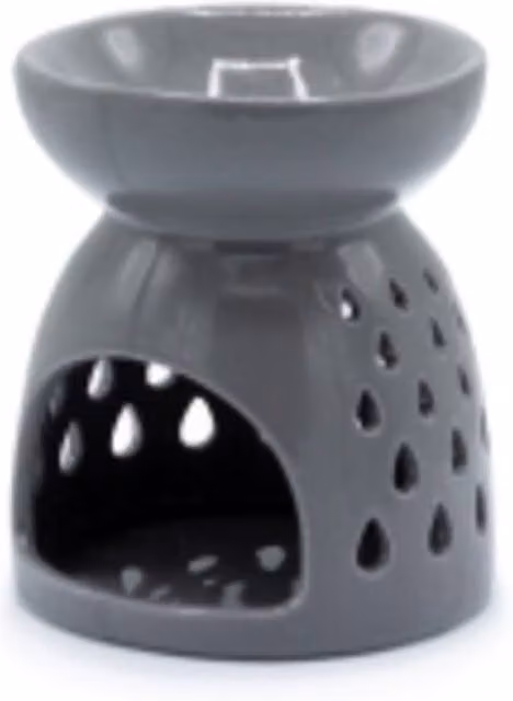 Serenityy Classic Ceramic Teardrop Cutout Oil Burner in Grey – 1