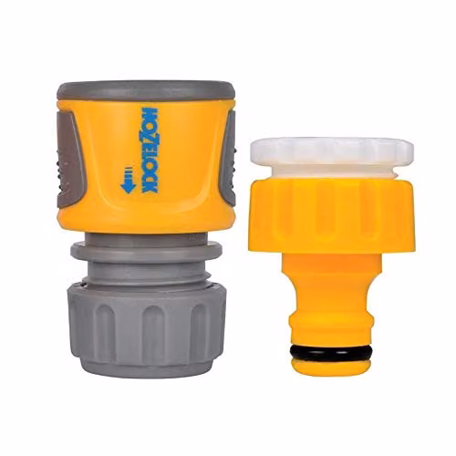 Hozelock Soft Touch Outdoor Tap and Hose Connector Set in Yellow