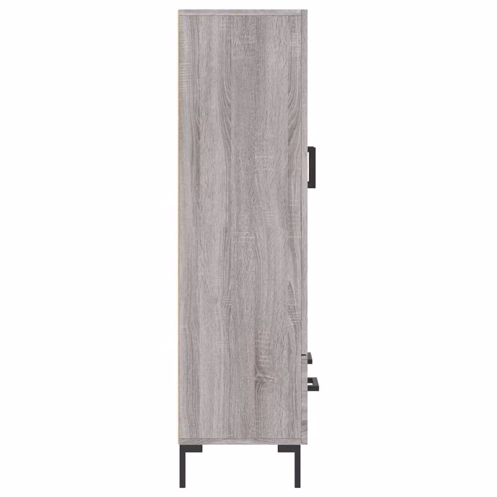 Berkfield Home Grey Sonoma Highboard with Hinged Doors and Drawers, W/D/H: 69.5 x 31 x 115 cm – 2