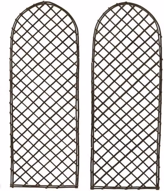 Oypla Set of 2 Brown Woven Willow Climbing Trellis Screens – 1