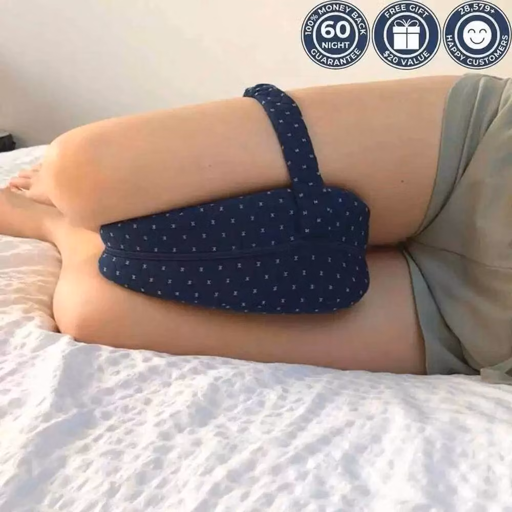NESTLUNE Blue Memory Foam Orthopaedic Contoured Knee Pillow for Babies – 5
