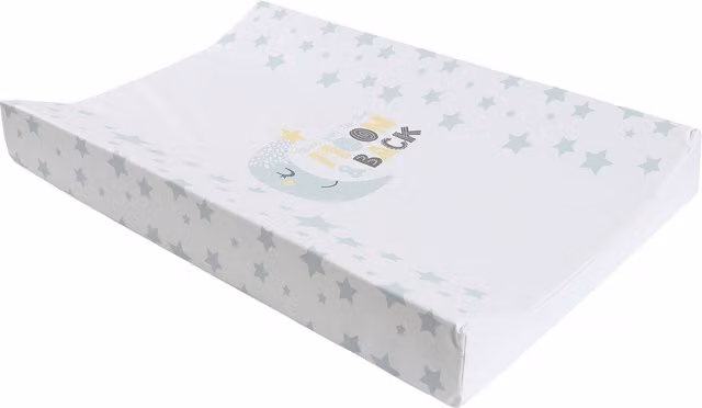 Babycurls Love You To The Moon Anti-Roll Wedge Baby Changing Mat in White