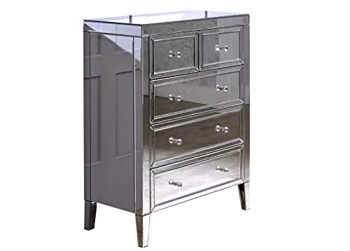 Birlea Valencia Silver Mirrored 3 + 2 Chest W/D/H: 102 x 40 x 80 cm – 2