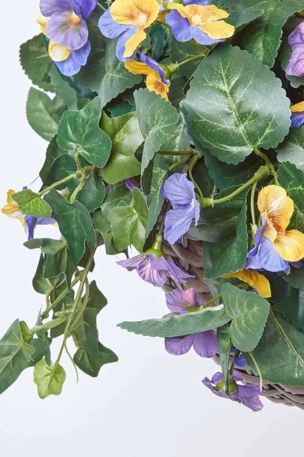 Homescapes Purple and Yellow Pansy Floral Hanging Basket, Diameter: 60 cm – 3