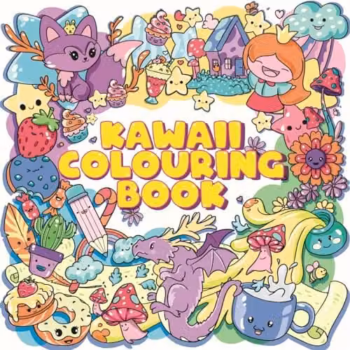 SparkPool Kawaii Colouring Book for Children, Multicolour Paper