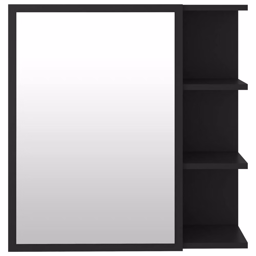 Berkfield Home Black Modern Wall Mounted Bathroom Mirror Cabinet with Hinged Doors, W/D/H: 62.5 x 20.5 x 64 cm – 4