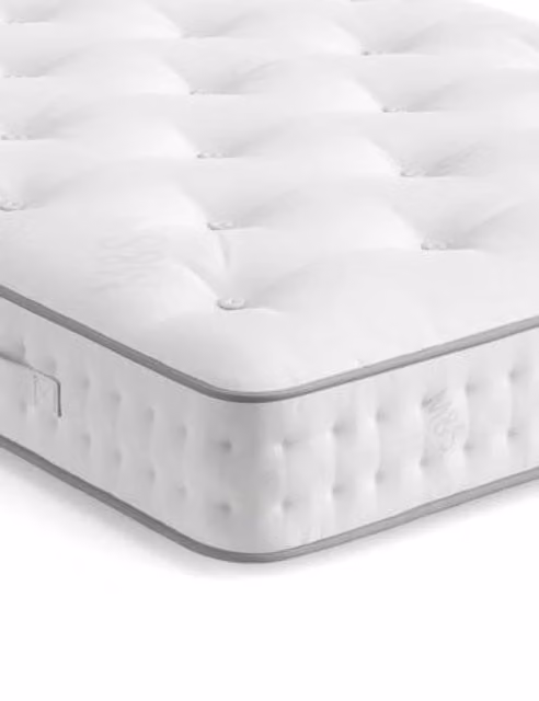 M&S Luxury British Wool Pocket Spring Medium Mattress, White, W/D/H: 180 x 200 cm