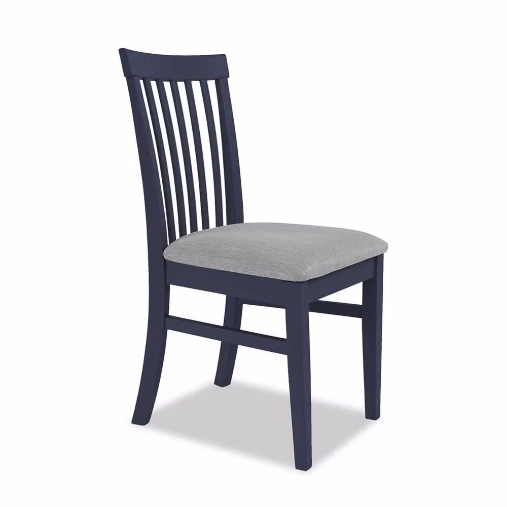 Statement Furniture Florence Highback Wooden Dining Chairs with Upholstered Fabric Seats, Set of 4, Blue, W45 x D53 x H94 cm, Seat Height: 45 cm – 2