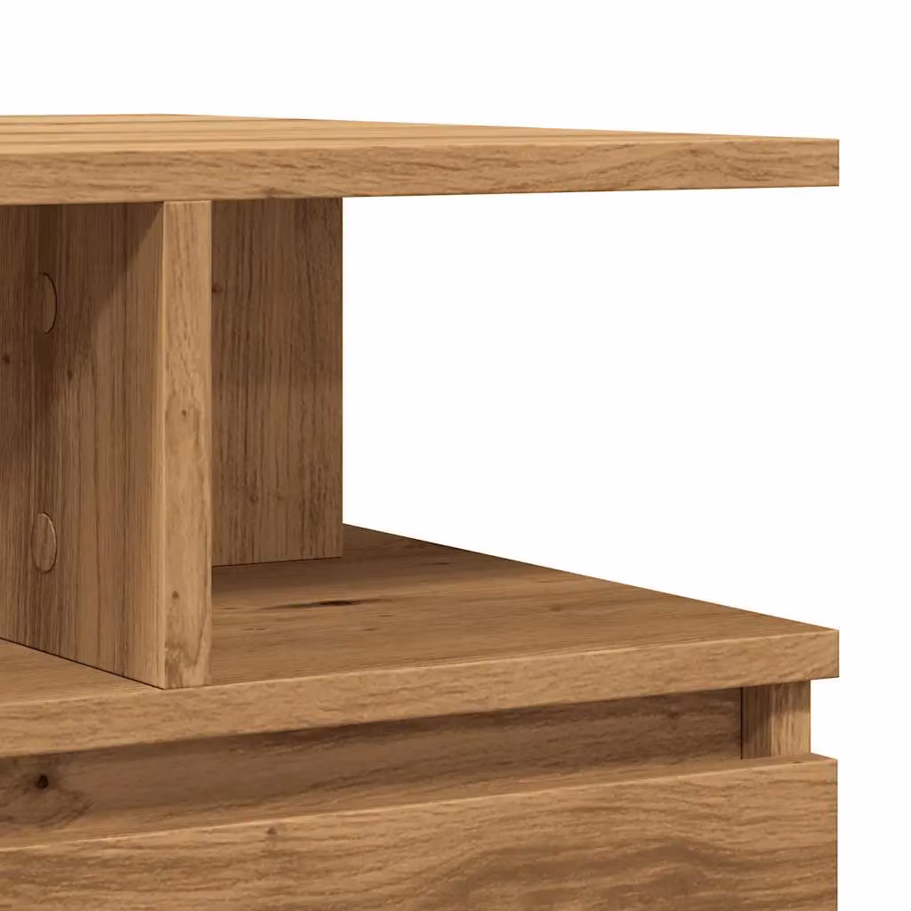 Berkfield Home Artisan Oak Coffee Table in Brown, W/D/H: 90 x 49 x 45 cm – 5