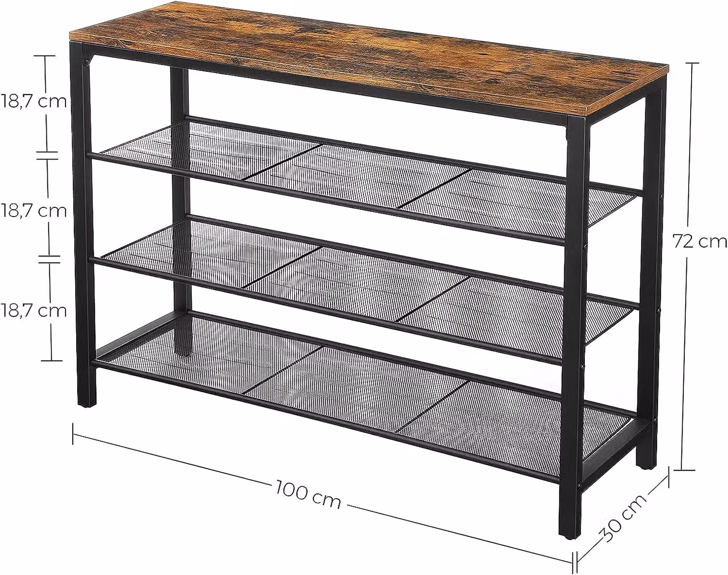VASAGLE Industrial Shoe Rack Organizer in Brown – 2
