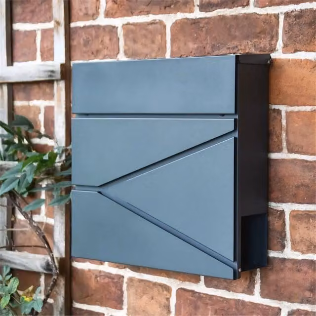 SPETLEK Grey Wall Mounted Lockable Post Letter Box