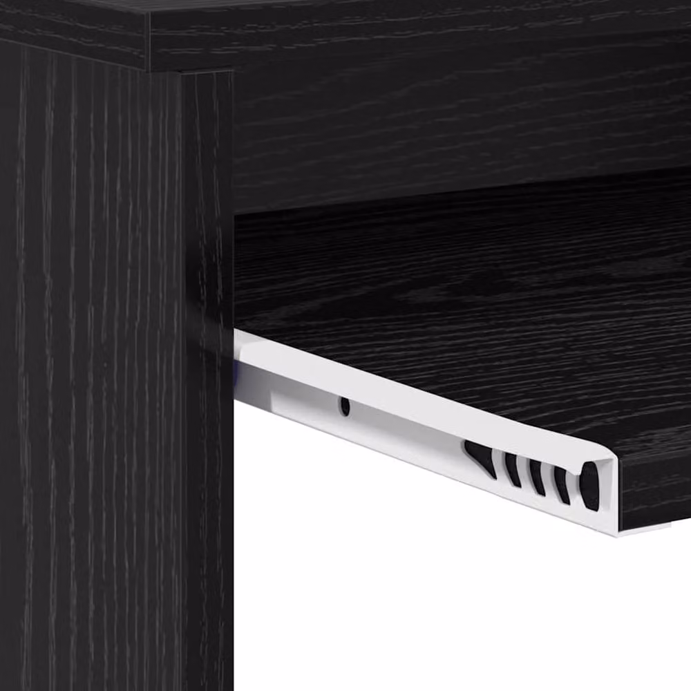 Berkfield Home Black Oak Computer Desk in Black MDF and Engineered Wood – 8