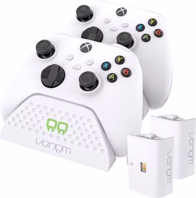 Venom Xbox Twin Charging Dock with Rechargeable Li-ion Battery Packs, White