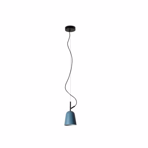 Netlighting Studio Dome Pendant Ceiling Light in Matt Black and Blue