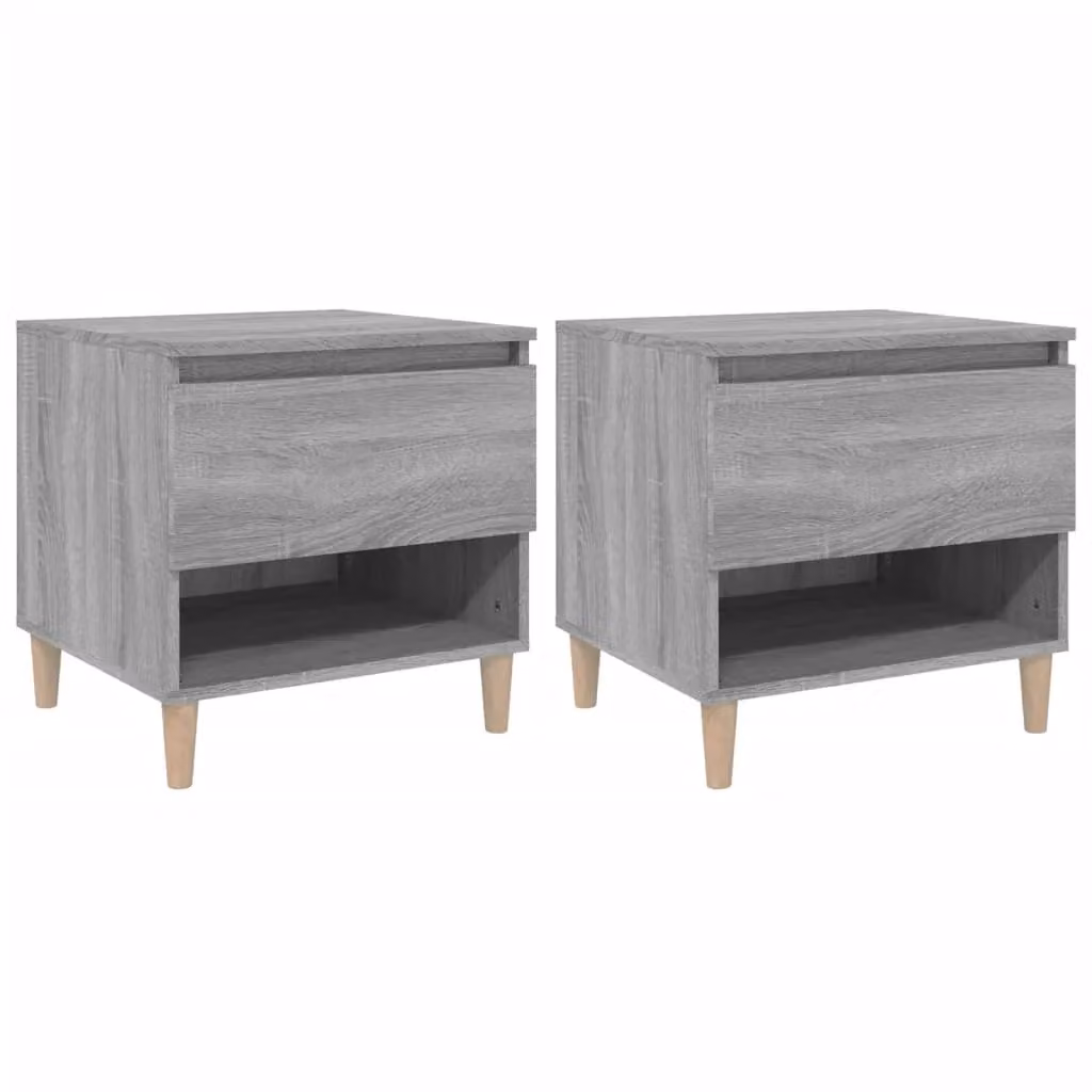 Berkfield Home Set of 2 Grey Sonoma Bedside Tables, W/D/H: 50 x 46 x 50 cm – 2
