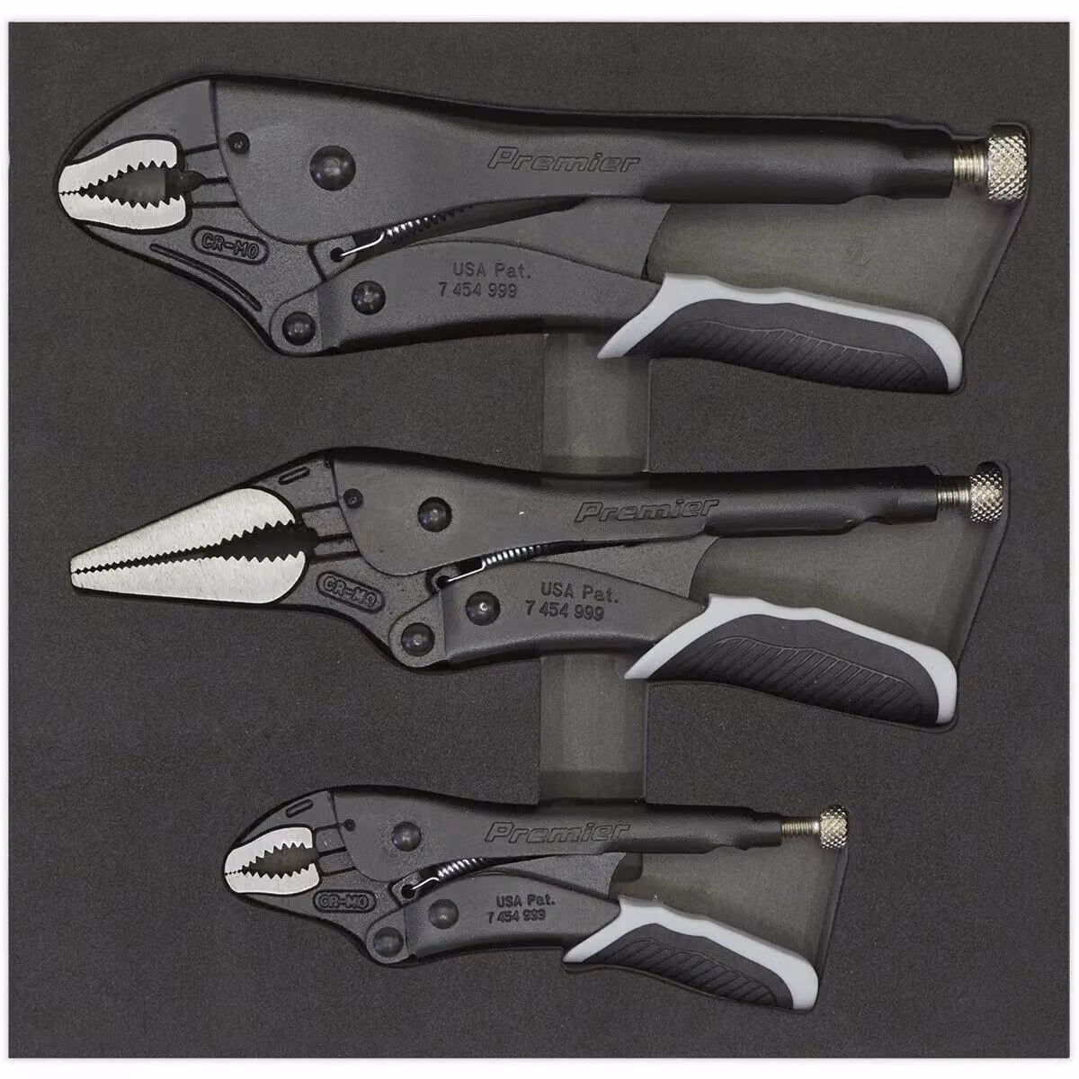 Loops 3 Piece Quick Release Locking Pliers Set in Black, Chrome Molybdenum and Chrome Vanadium Steel – 4