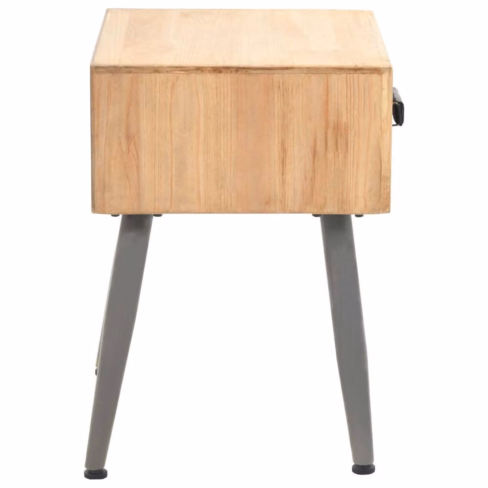 Berkfield Home Solid Fir Wood Bedside Table in Brown, W/D/H: 43 x 38 x 50 cm – 2