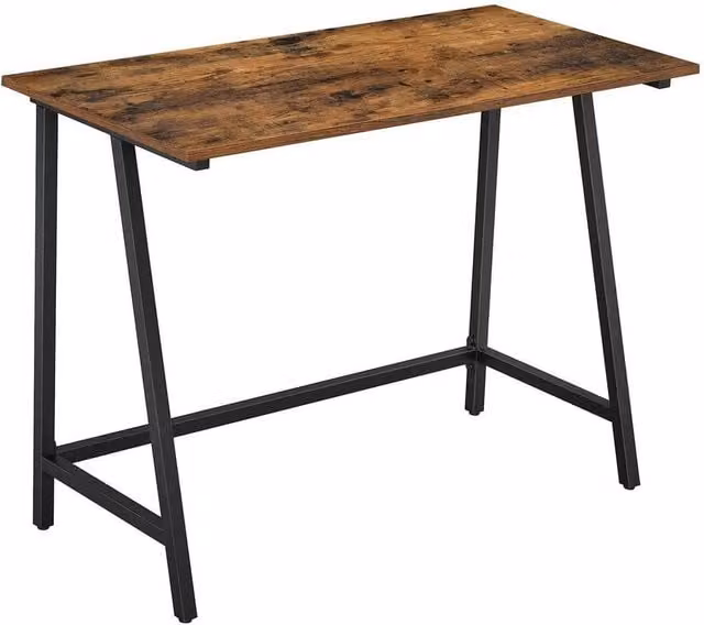 VASAGLE FORGEVIO Computer Desk in Brown, W/D/H: 100 x 50 x 75 cm