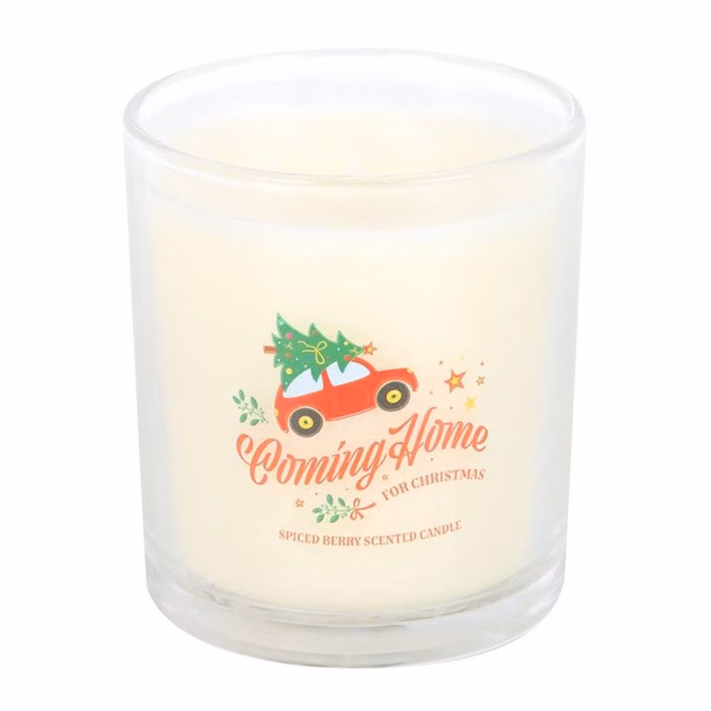 Uniqueful Coming Home for Christmas Spiced Berry Pillar Candle, Red and Multicolour, 1 Pack – 2