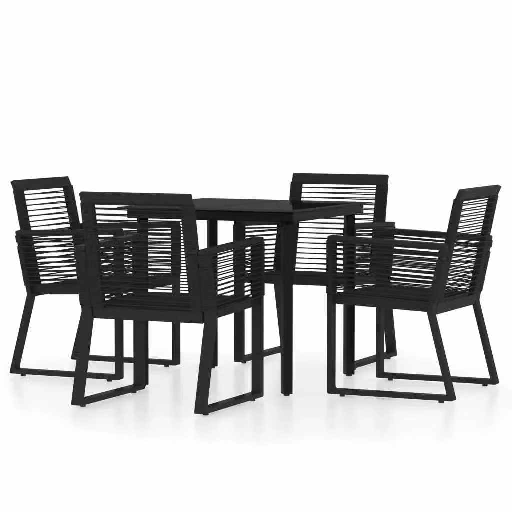Berkfield Home 5 Piece Modern Garden Dining Set in Black – 2