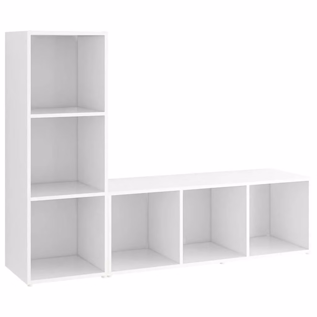 Berkfield Home Set of 2 White Classic TV Cabinets, W/D/H: 107 x 35 x 37 cm – 2