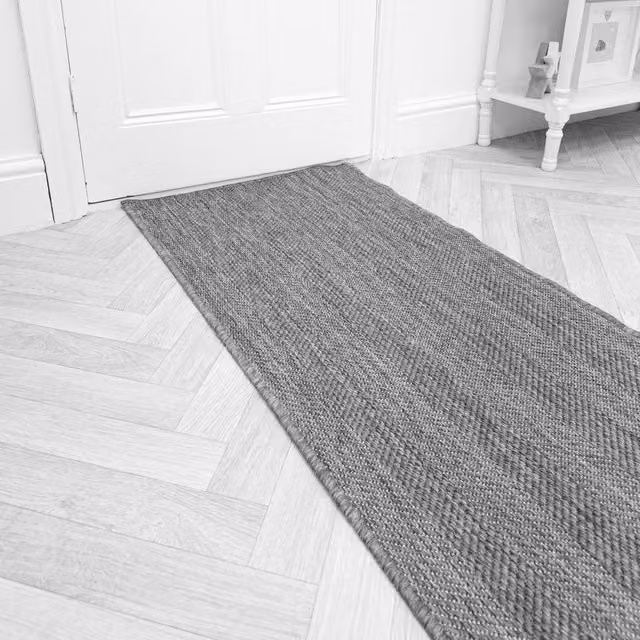 runrug Stripes Reversible Indoor/Outdoor Carpet Runner in Grey, W: 60 cm, L: 390 cm – 1