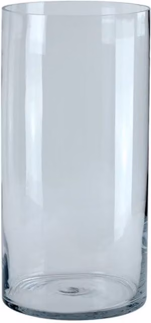 Kingsbury Gifts Clear Glass Cylinder Vase, Height: 20 cm, Diameter: 10 cm