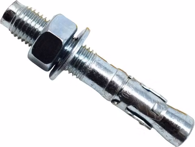 Masonmate Galvanised Steel Hex Through Bolt in Metallic Silver