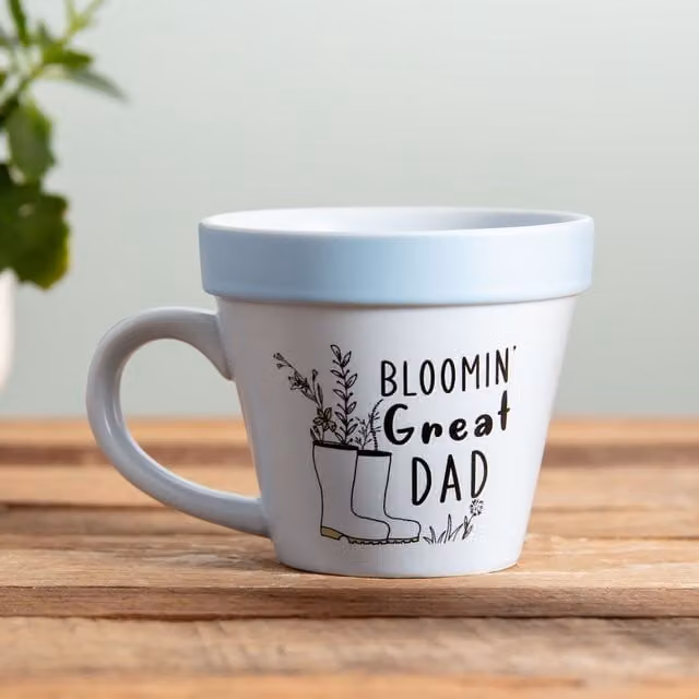 Boxer Gifts Blooming Great Dad Plant-a-holic Plant Pot Mug in Blue