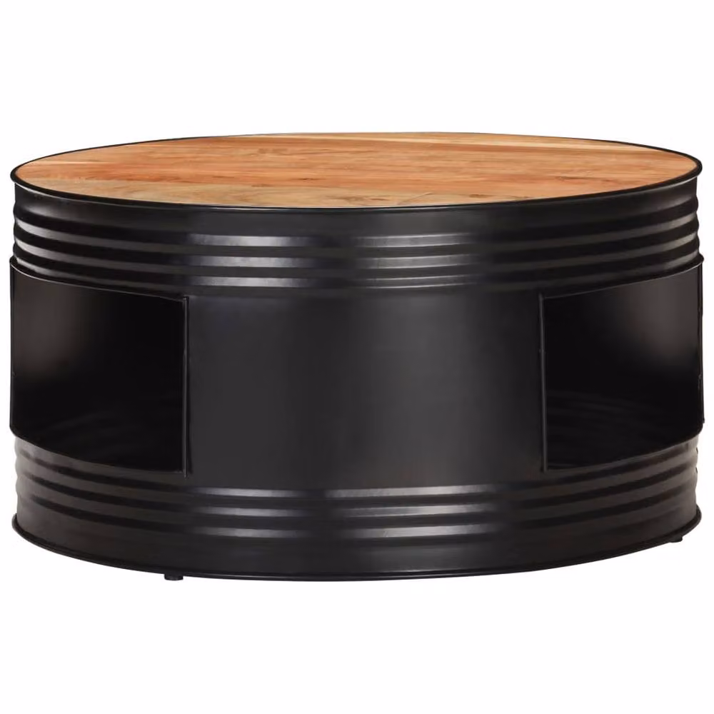 Berkfield Home Black Solid Acacia Wood Coffee Table W/D/H: 68 x 68 x 36 cm – 2