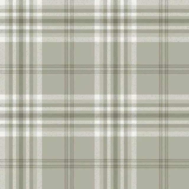 Catherine Lansfield Kelso Checked Wallpaper Roll in Sage Green, Blue, Silver and Beige