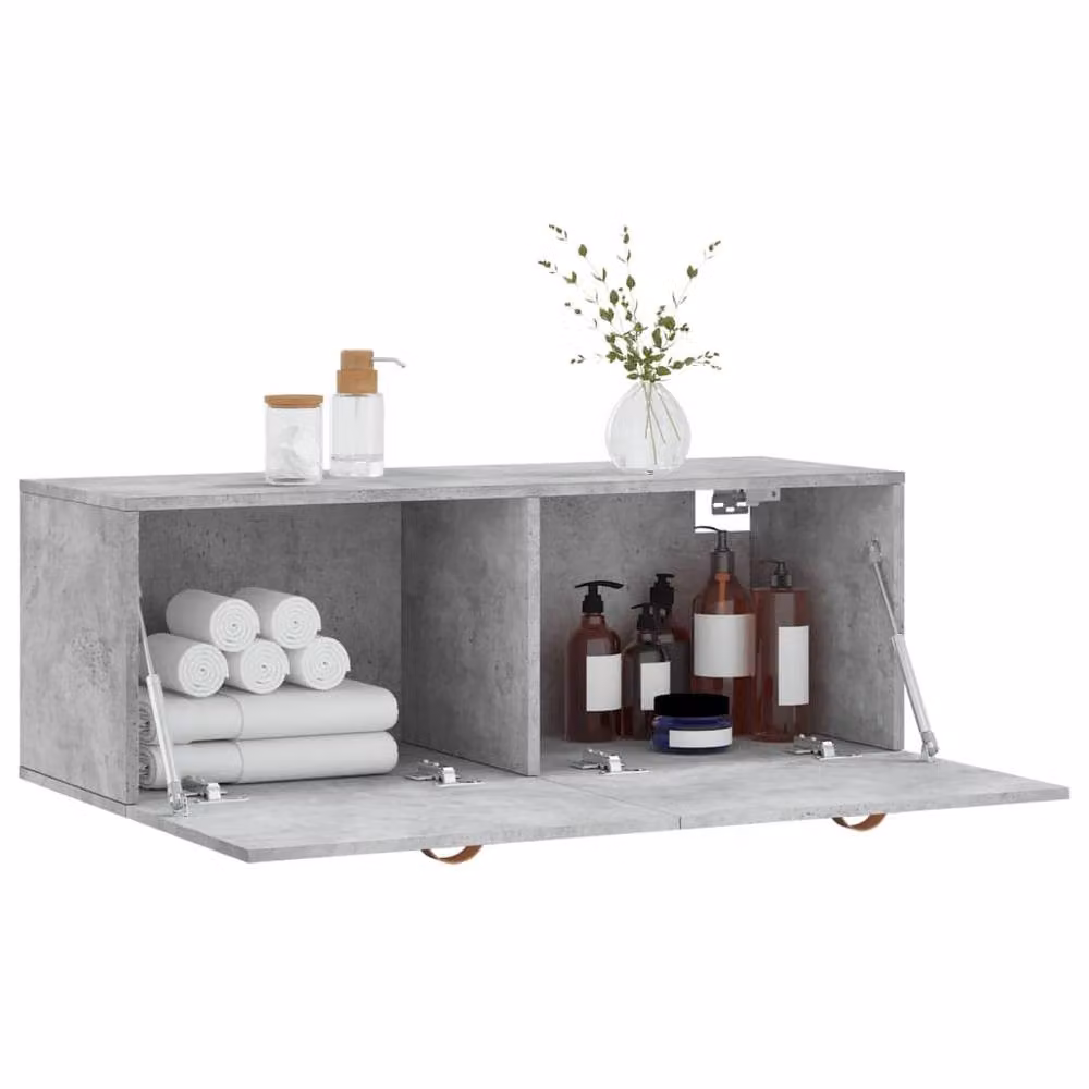 Berkfield Home Wall Cabinet in Concrete Grey, W/D/H: 100 x 36.5 x 35 cm – 2