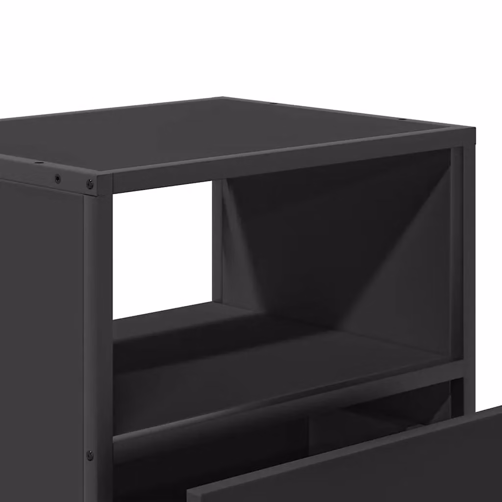 Berkfield Home Set of 2 Wall-mounted Bedside Cabinets in Black, W/D/H: 40 x 31 x 39.5 cm – 7