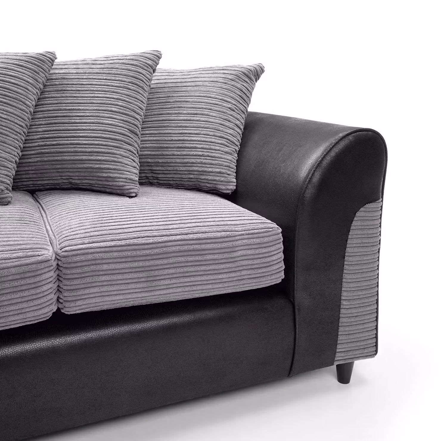 Abakus Direct Harvey Left Facing Corner Sofa in Grey with Scatter Cushions and Removable Covers – 3