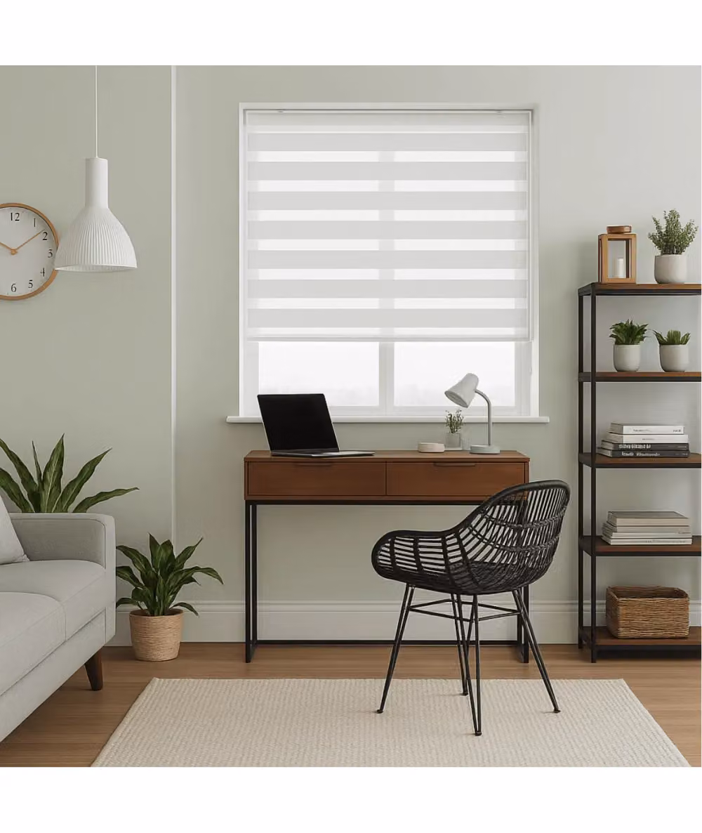 New Edge Blinds White Day & Night Zebra Roller Blind, Width: 55 cm, Drop: 165 cm – 2