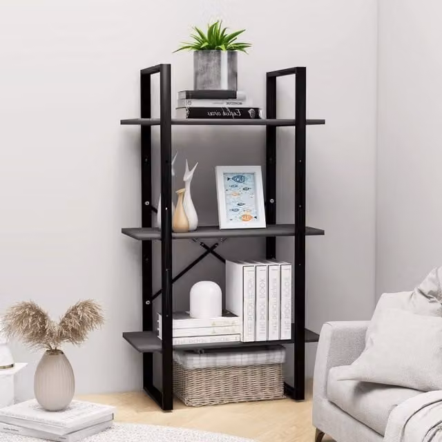 Berkfield Home Grey Freestanding Storage Shelf, W/D/H: 60 x 30 x 105 cm