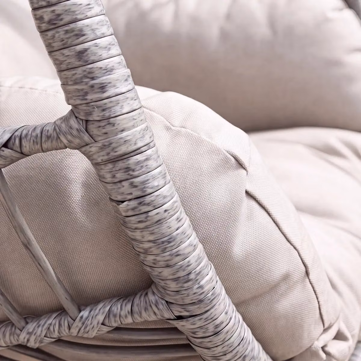 Charles Bentley Freestanding Egg Hanging Swing Chair with Cushions in Grey, W/D/H: 95 x 80 x 195 cm – 3