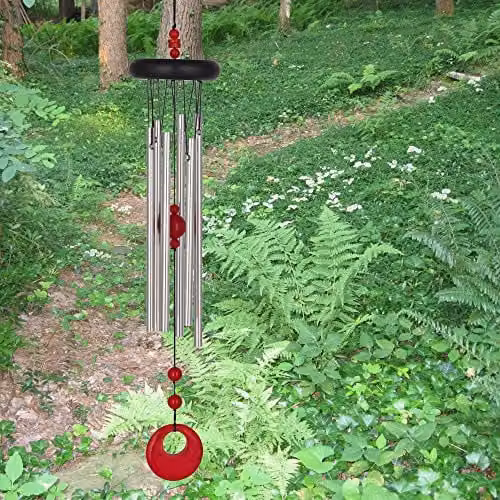 Woodstock Chimes Chakra Wind Chime in Black, Silver and Red – 3