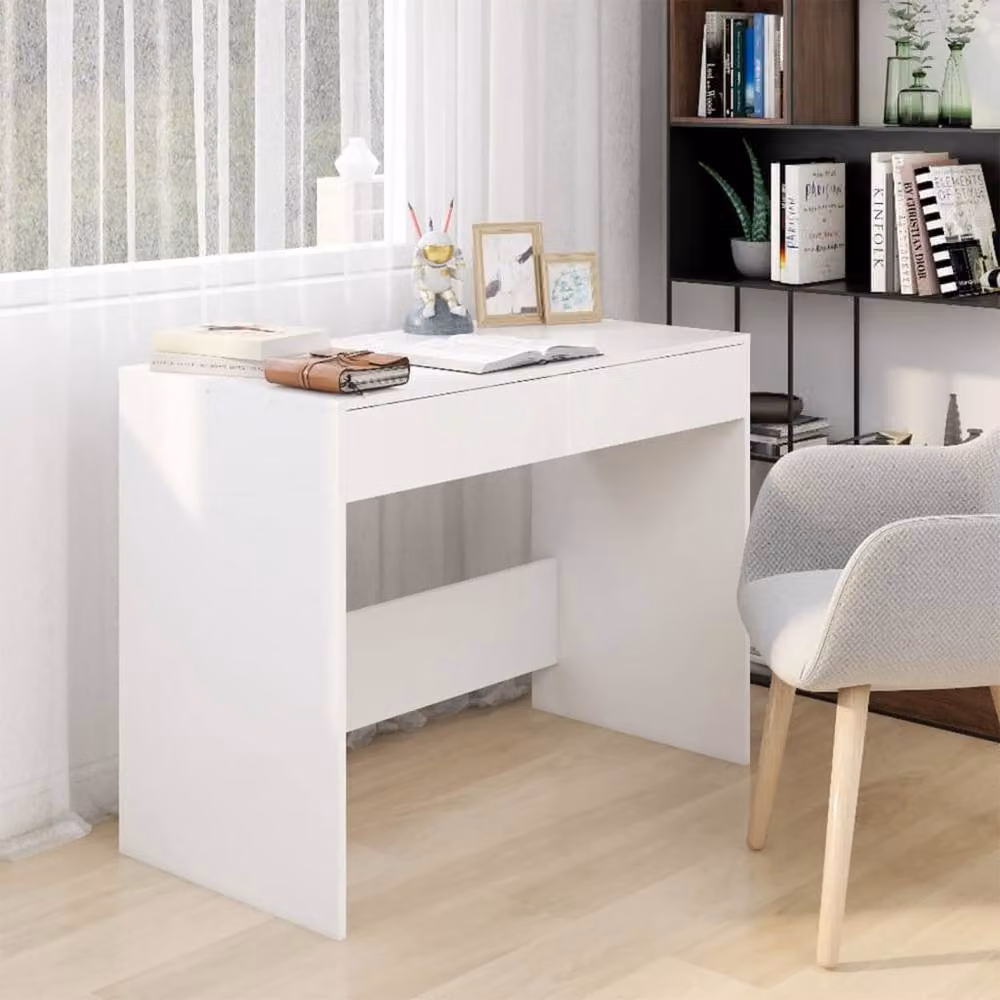 Berkfield Home White Writing Desk in Engineered Wood W/D/H: 101 x 50 x 76.5 cm – 2