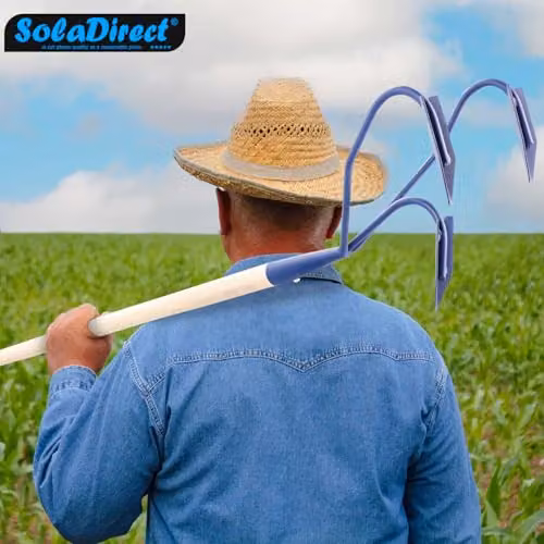 SolaDirect 3-Prong Hand Soil Cultivator and Scarifier with Ergonomic Wooden Handle in Multicolour – 5