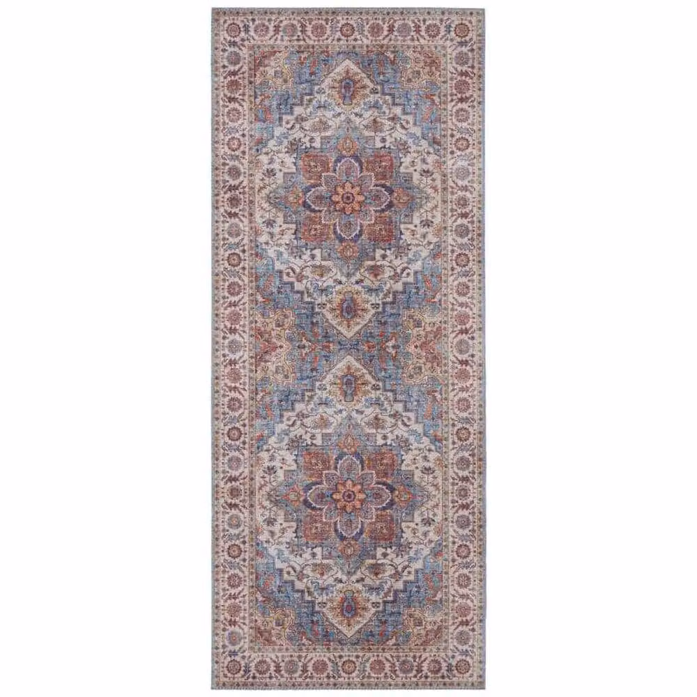 THE RUGS Anthea Oriental Vintage Medallion Round Flatweave Rug in Blue, Diameter: 160 cm – 2