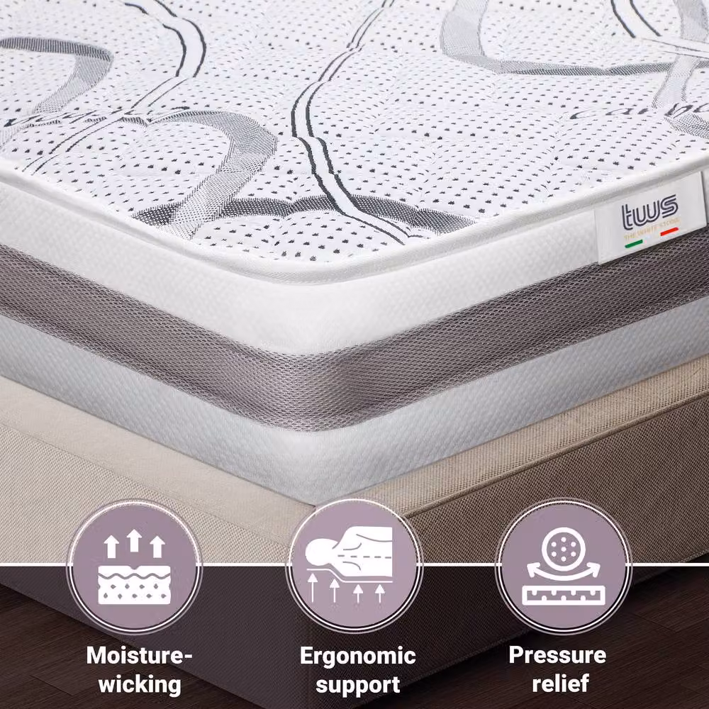 The White Stone Antibacterial Cold Foam Orthopaedic Mattress in White, EU Single, Height: 25 cm – 4