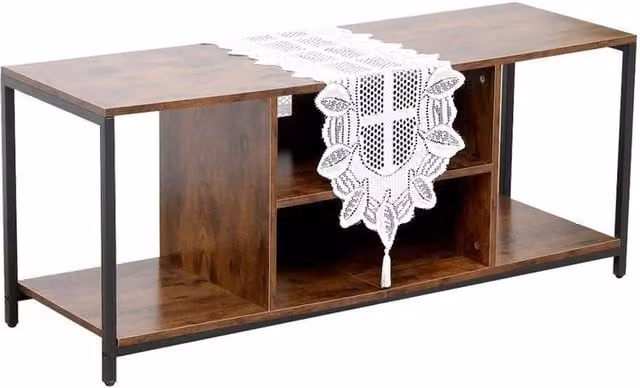 FORGEVIO Rustic Brown TV Stand and Storage Cabinet for your Living Room, W/D/H: 120 x 40 x 50 cm