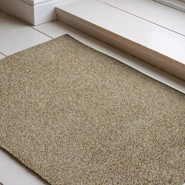 Desire Rugs Non Slip Absorbent Rectangular Dirt Trapper Entrance Door Mat in Beige and Brown