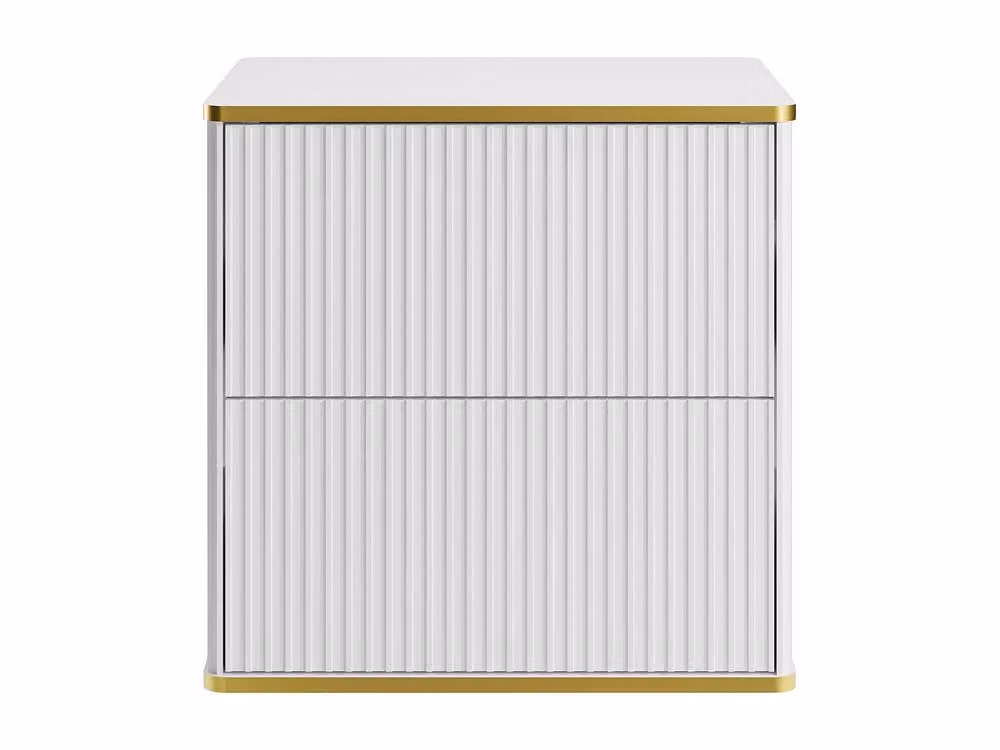 Vente-unique Keliza Striped Wall-Mounted Vanity Unit with Gold Trim, White and Gold, W: 60 cm, H: 47 cm, D: 54 cm – 2