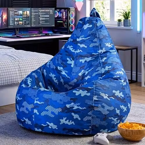 icon Dalton Gaming Bean Bag Chair in Blue Animal Print – 2