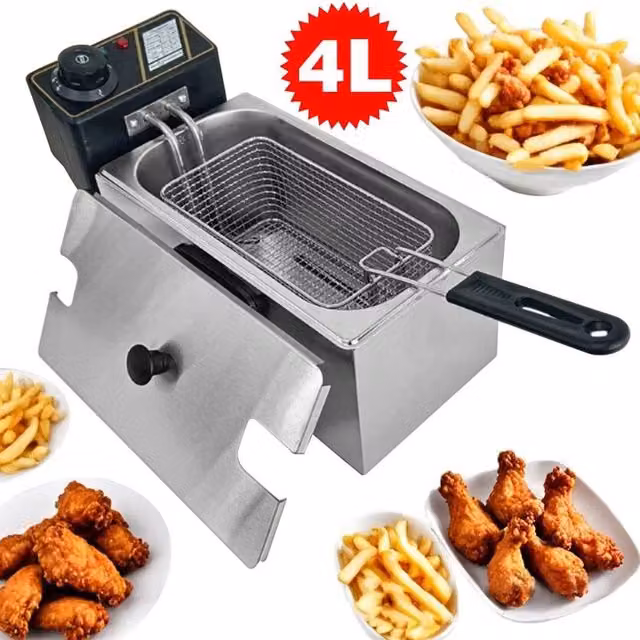 KORVIXA 4L Commercial Electric Deep Fryer in Silver