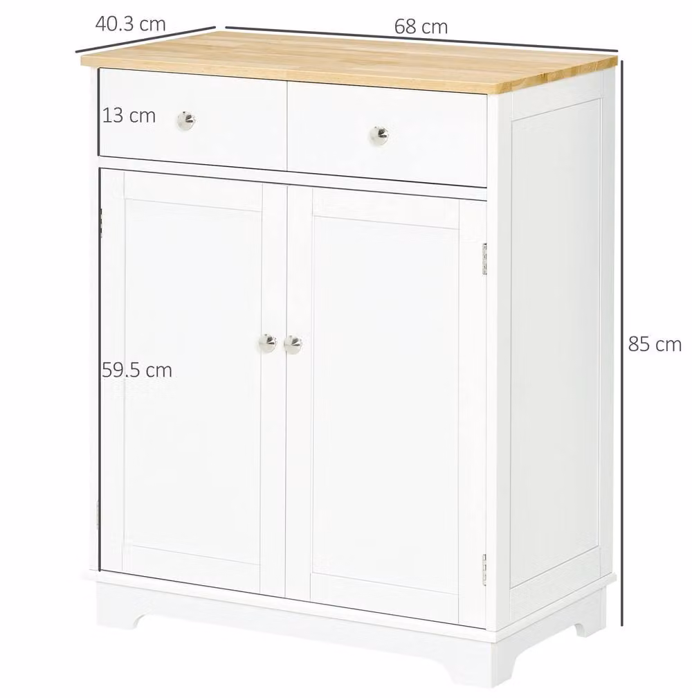STILVORA White and Multicolour Kitchen Floor Cabinet with Internal Drawers and Adjustable Shelves W/D/H: 40.3 x 68.0 x 85.0 cm – 2