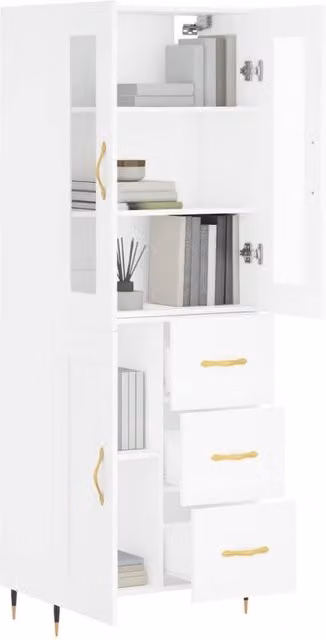 Berkfield Home White Highboard H 180 x W 69.5 x D 34 cm